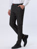 Smart Casual Striped Flat Front Zip Business Pants