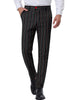 Smart Casual Striped Flat Front Zip Business Pants
