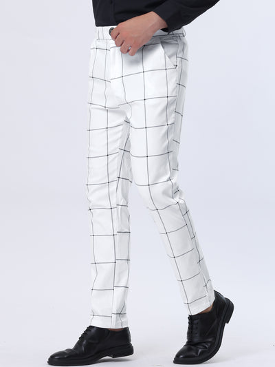 Smart Casual Plaid Flat Front Business Check Pants