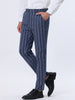 Smart Casual Striped Flat Front Zip Business Pants