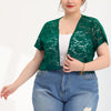 Spandex H Line Allover Short Sleeve Bolero