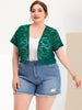 Spandex H Line Allover Short Sleeve Bolero