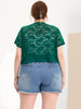 Spandex H Line Allover Short Sleeve Bolero