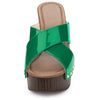 Perphy Criss Cross Strap Platform Block Heel Slipper On Sandals