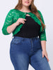 Knit H Line Collarless 3/4 Sleeve Bolero