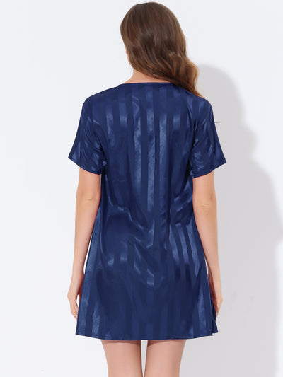 Women's Satin Nightshirt Lounge Sleepwear Nightgown