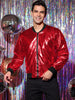 Metallic Zip Up Disco Party Shiny Varsity Bomber Jacket