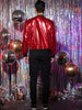 Metallic Zip Up Disco Party Shiny Varsity Bomber Jacket