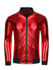 Metallic Zip Up Disco Party Shiny Varsity Bomber Jacket