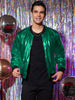 Metallic Zip Up Disco Party Shiny Varsity Bomber Jacket