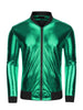 Metallic Zip Up Disco Party Shiny Varsity Bomber Jacket