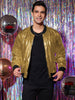 Metallic Zip Up Disco Party Shiny Varsity Bomber Jacket