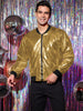 Metallic Zip Up Disco Party Shiny Varsity Bomber Jacket
