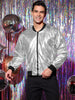Metallic Zip Up Disco Party Shiny Varsity Bomber Jacket