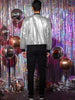 Metallic Zip Up Disco Party Shiny Varsity Bomber Jacket