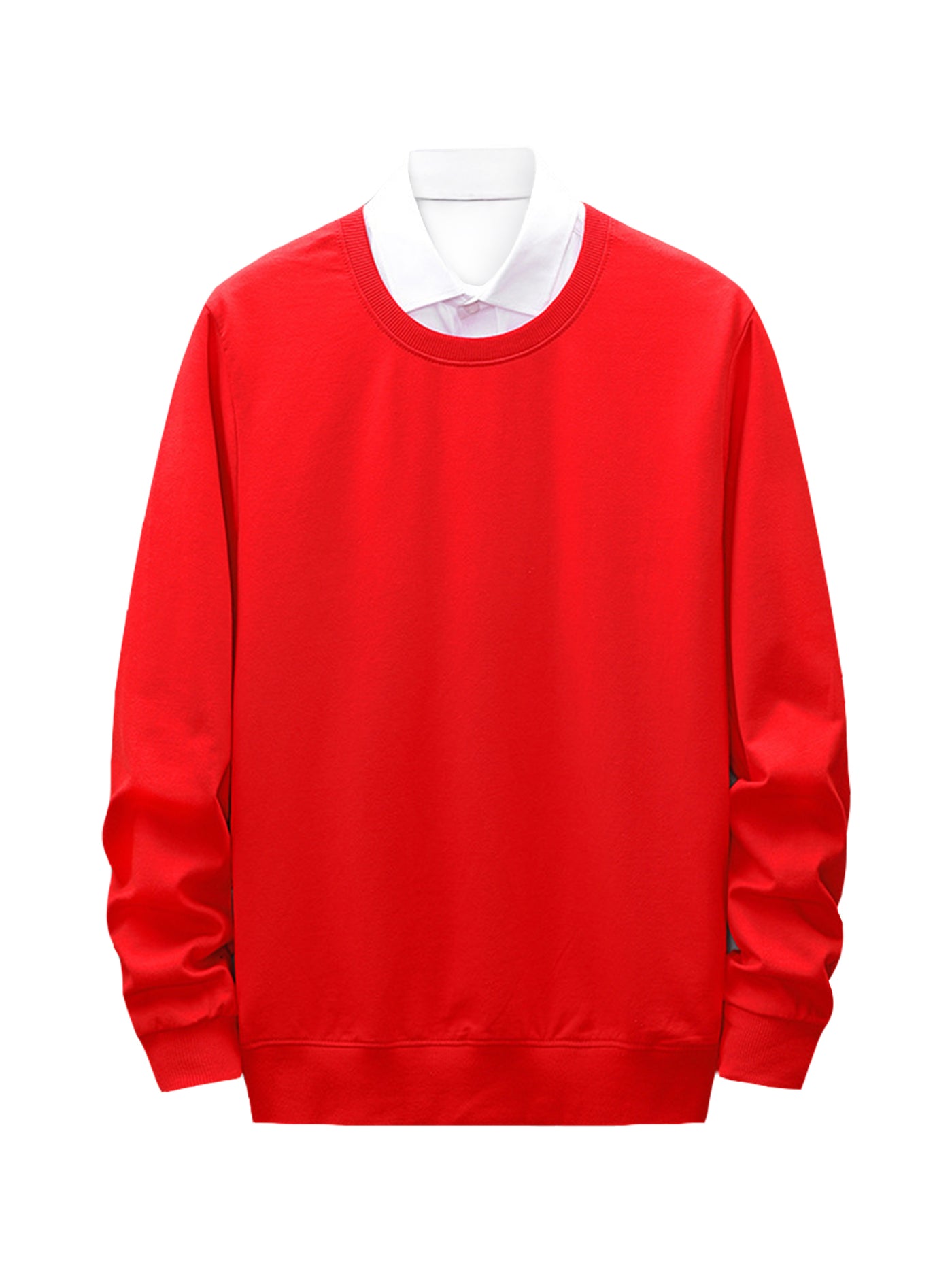 Bublédon Men's Classic Sweatshirt Crew Neck Regular Fit Long Sleeves Solid Basic Pullover