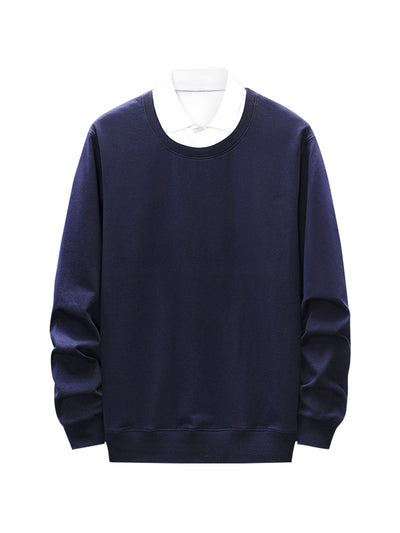 Men's Classic Sweatshirt Crew Neck Regular Fit Long Sleeves Solid Basic Pullover