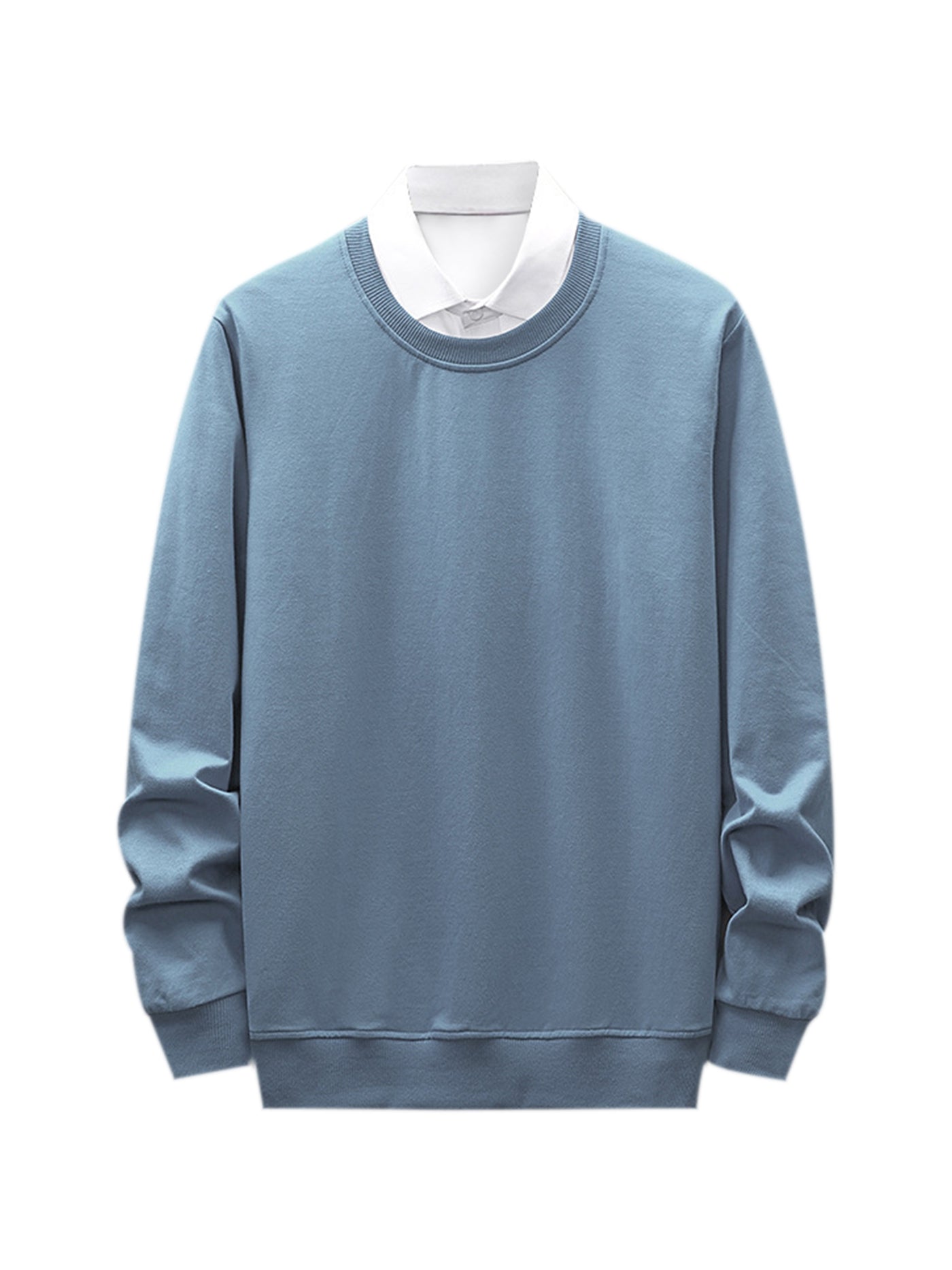 Bublédon Men's Classic Sweatshirt Crew Neck Regular Fit Long Sleeves Solid Basic Pullover