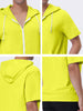 Lightweight Solid Color Zip Up Short Sleeve Hoodies