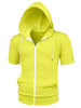 Lightweight Solid Color Zip Up Short Sleeve Hoodies