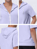 Lightweight Solid Color Zip Up Short Sleeve Hoodies