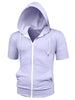 Lightweight Solid Color Zip Up Short Sleeve Hoodies