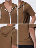 Lightweight Solid Color Zip Up Short Sleeve Hoodies