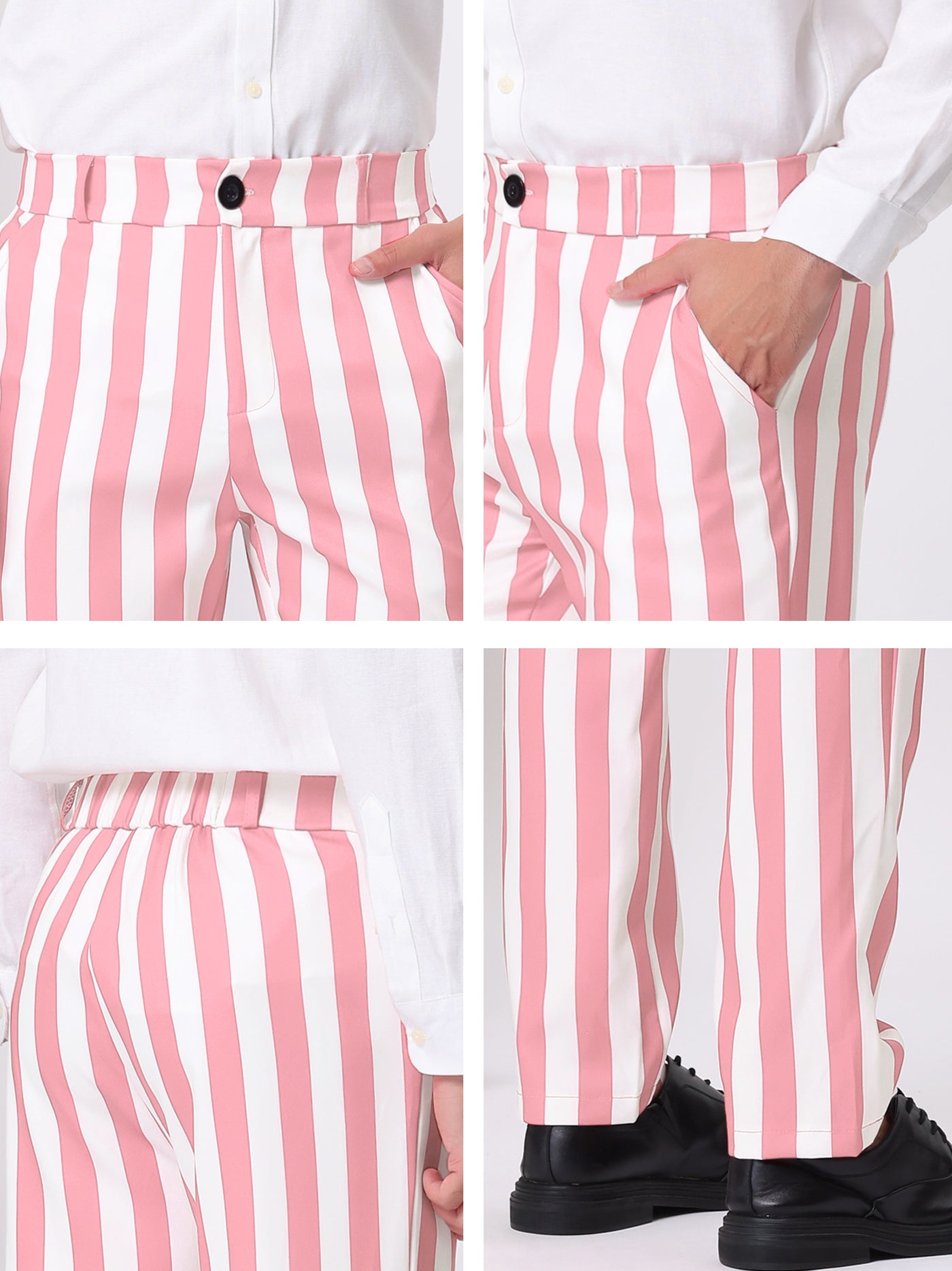 Bublédon Casual Skinny Color Block Pencil Dress Striped Pants