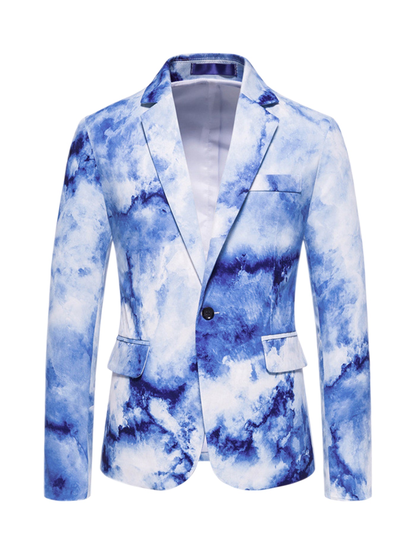 Bublédon Men's Tie Dye Blazer Single Breasted Prom Wedding Sports Coat Suit Jacket