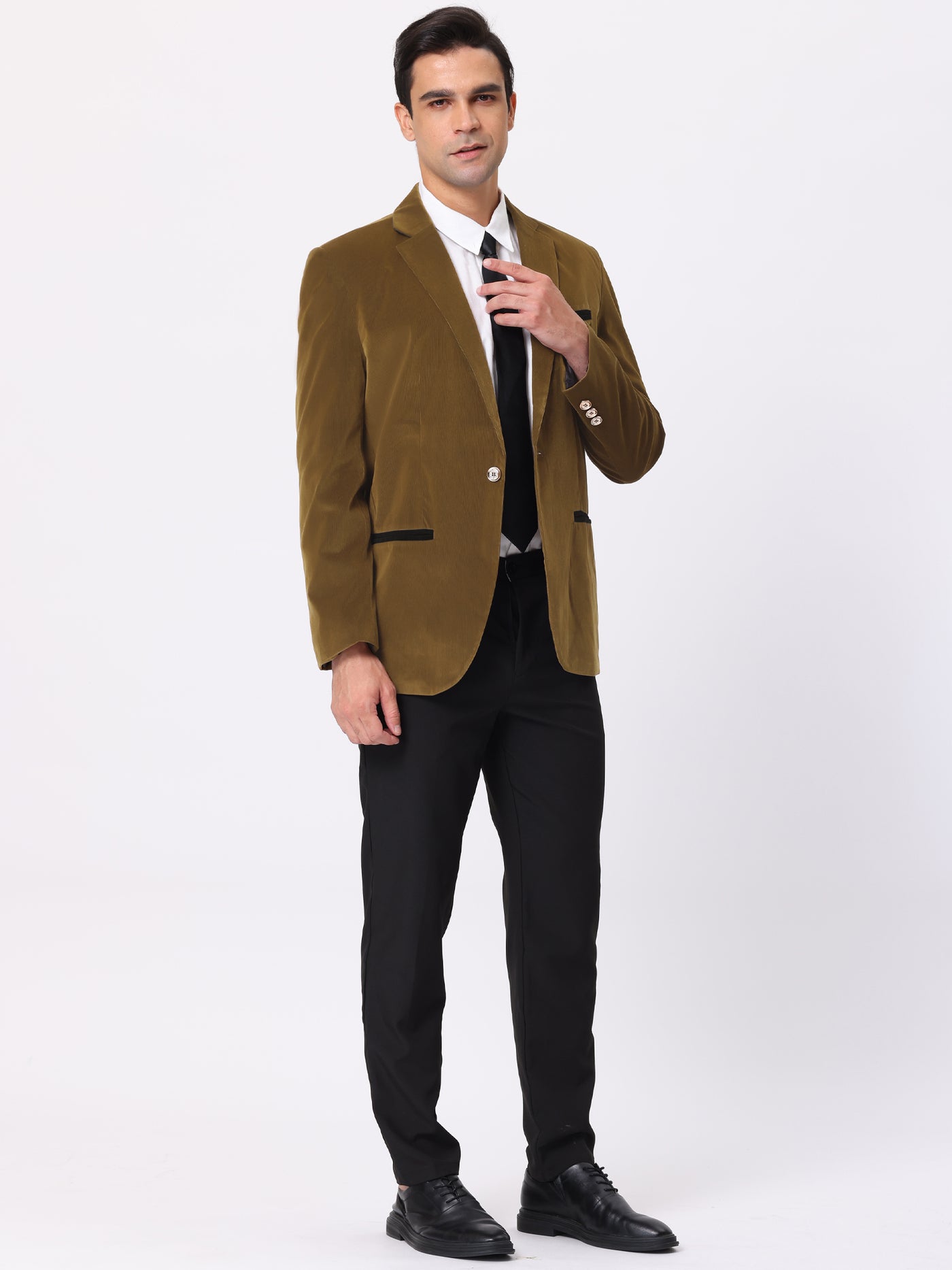 Bublédon Men's Velvet Blazer One Button Notched Lapel Prom Dress Suit Jacket
