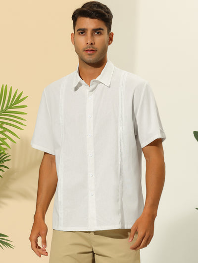Hawaiian Men's Linen Short Sleeve Casual Button Down Summer Shirts