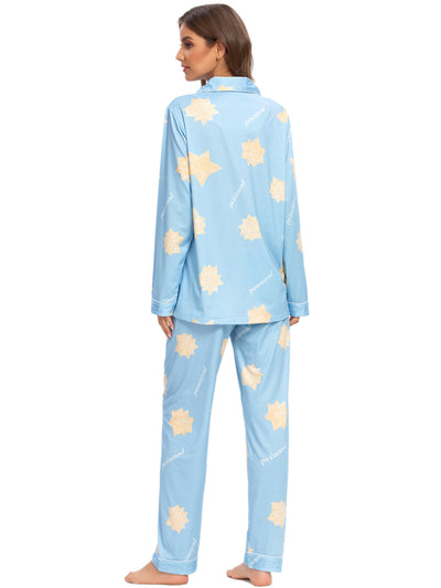 Women's Sleepwear Cute Print Long Sleeve Pajama Set