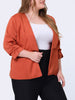 Women Plus Size 3/4 Sleeves Shawl Collar Blazer