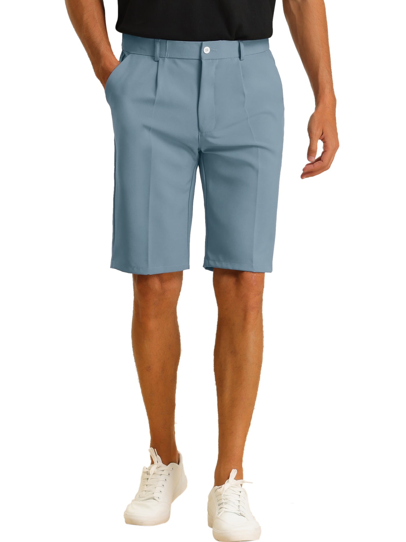 Bublédon Men's Chino Classic Fit Lightweight Pleat Front Work Suit Shorts