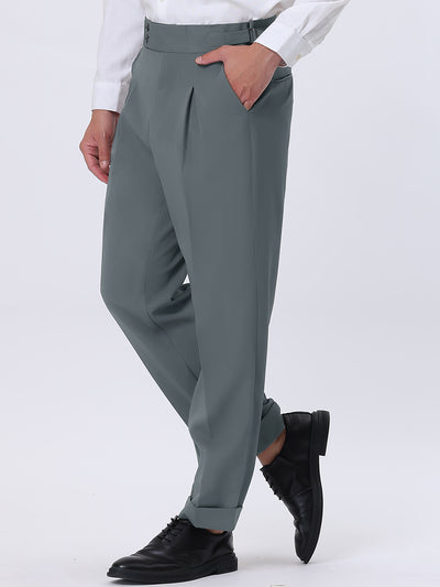 Men's Tapered Expandable Waist Stretch Pleated Front Trousers
