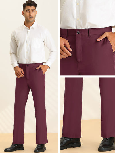 Men's Flared Trousers Bell Bottom Retro Business Dress Pants
