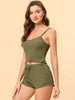 Pajama Sleeveless Crop Tank Tops and Shorts Strtechy 2pcs Lounge Set