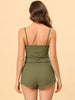 Pajama Sleeveless Crop Tank Tops and Shorts Strtechy 2pcs Lounge Set