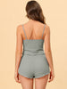 Pajama Sleeveless Crop Tank Tops and Shorts Strtechy 2pcs Lounge Set