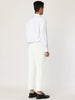 Flat Front Solid Color Crop Ankle-Length Dress Pants