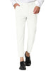 Flat Front Solid Color Crop Ankle-Length Dress Pants