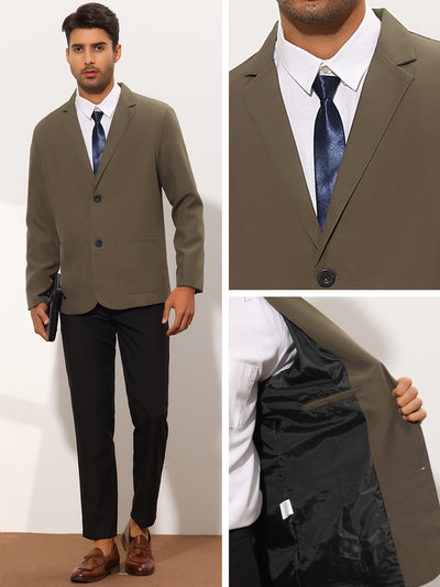 Men's Casual Lightweight Notched Lapel Solid Color Office Blazer