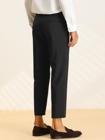 Ankle Length Business Slim Fit Flat Front Work Cropped Dress Pants