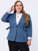 Spandex X Line Notched Lapel Long Sleeve Blazer