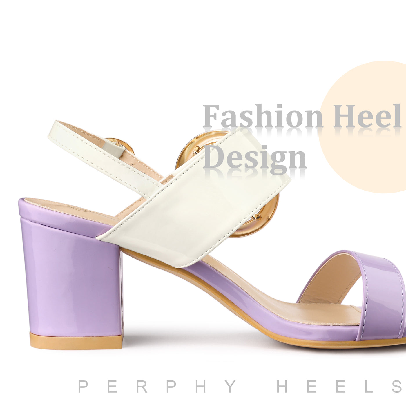 Bublédon Perphy Slingback Chunky High Heel Sandals for Women