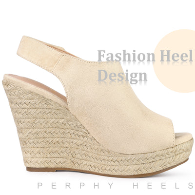Perphy Platform Heels Espadrille Wedges Sandals for Women