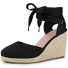Perphy Espadrille Platform Wedge Heel Lace Up Sandals for Women