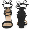 Perphy Strappy Lace Up Chunky High Heel Sandals for Women