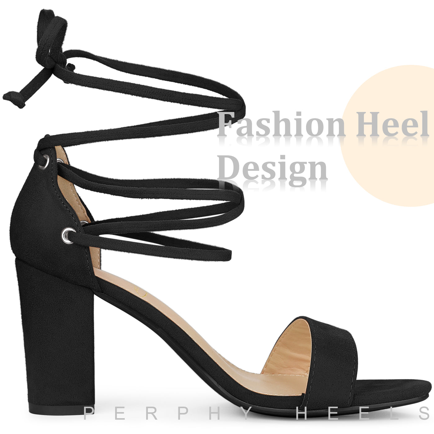 Bublédon Perphy Strappy Lace Up Chunky High Heel Sandals for Women