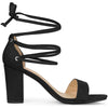 Perphy Strappy Lace Up Chunky High Heel Sandals for Women